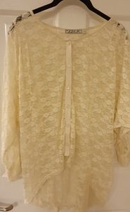 Lace Button Top BY Chloe K. Elegant Shirt